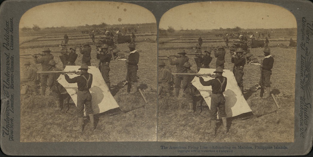 The American Firing Line – Advancing on Malolos, Philippine Islands.